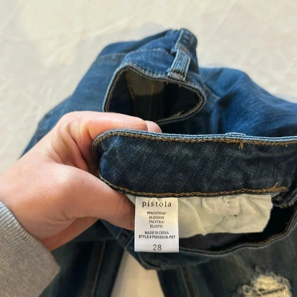 Pistola Jeans Womens Size 28 Destroyed Ankle Zip Skinny Slim Leg Stretch EUC - Picture 6 of 7